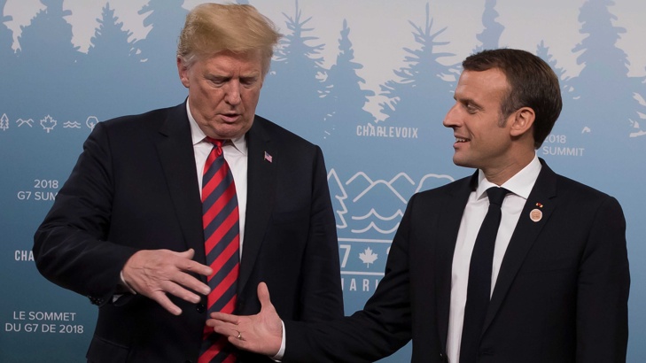 Френският президент Еманюел Макрон и неговият колега американският президент Доналд