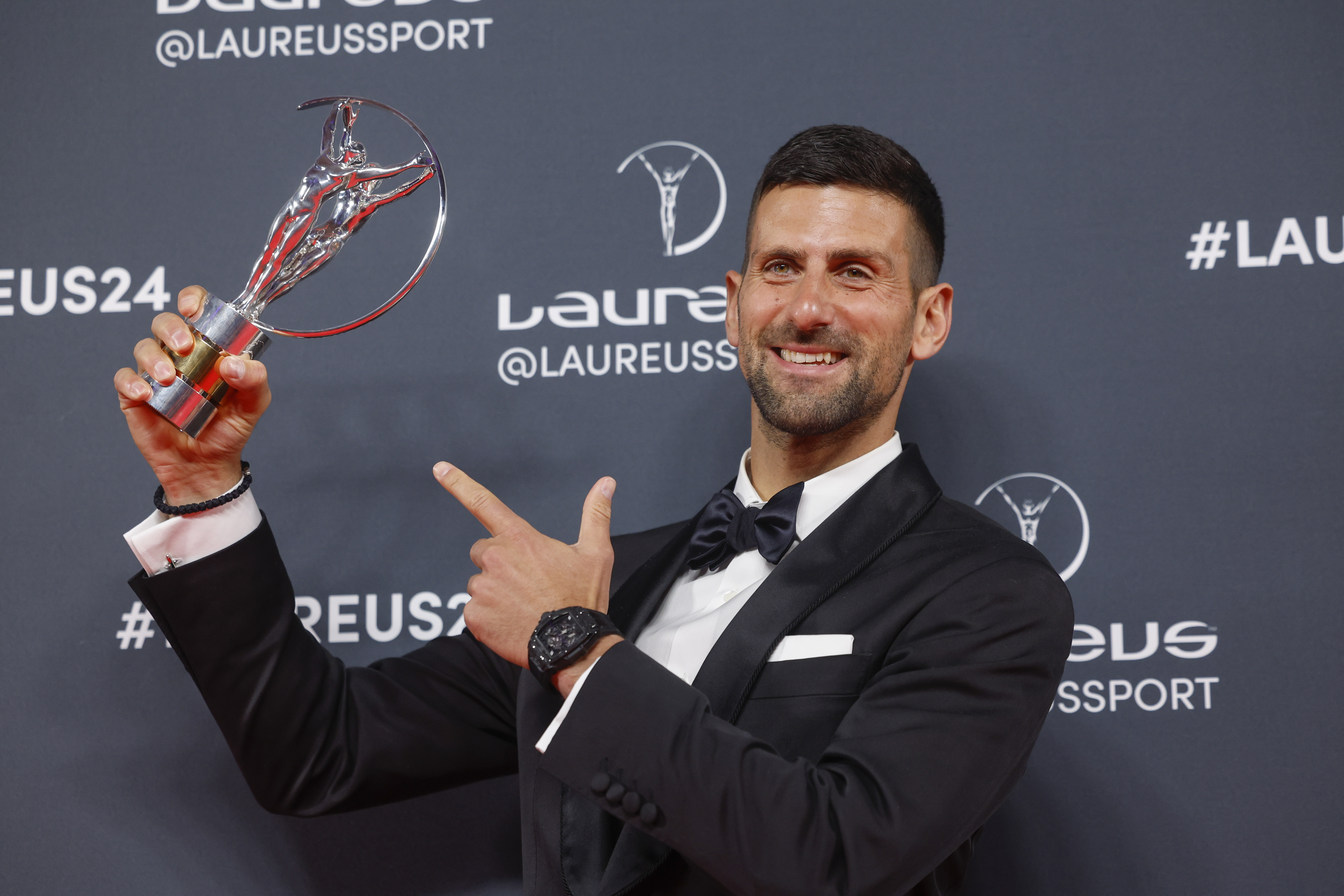 Novak Djokovic is Sportsman of the Year at the Laureus Awards for the fifth time