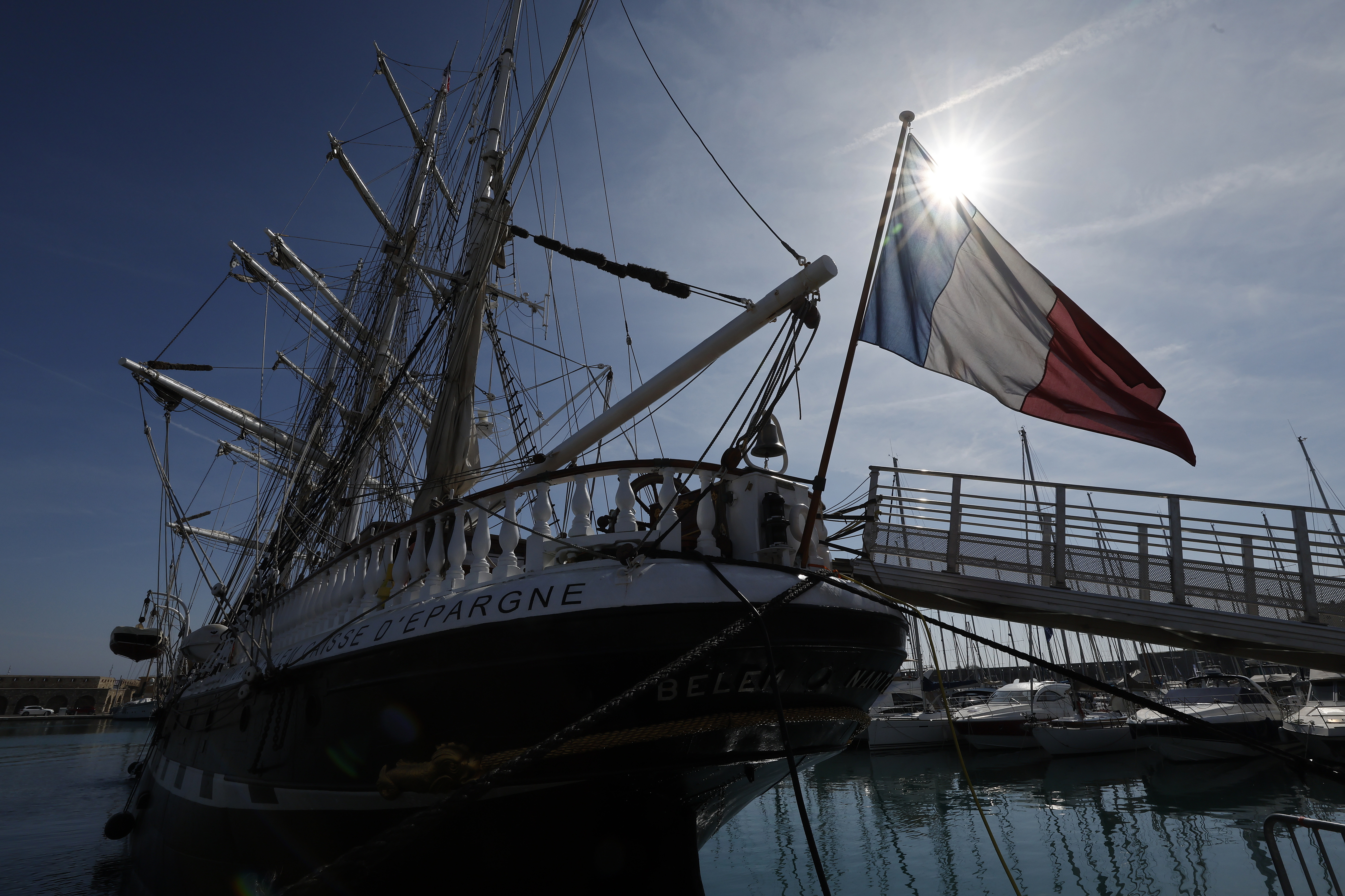 The Olympic sets sails to Marseille aboard the legendary Belém