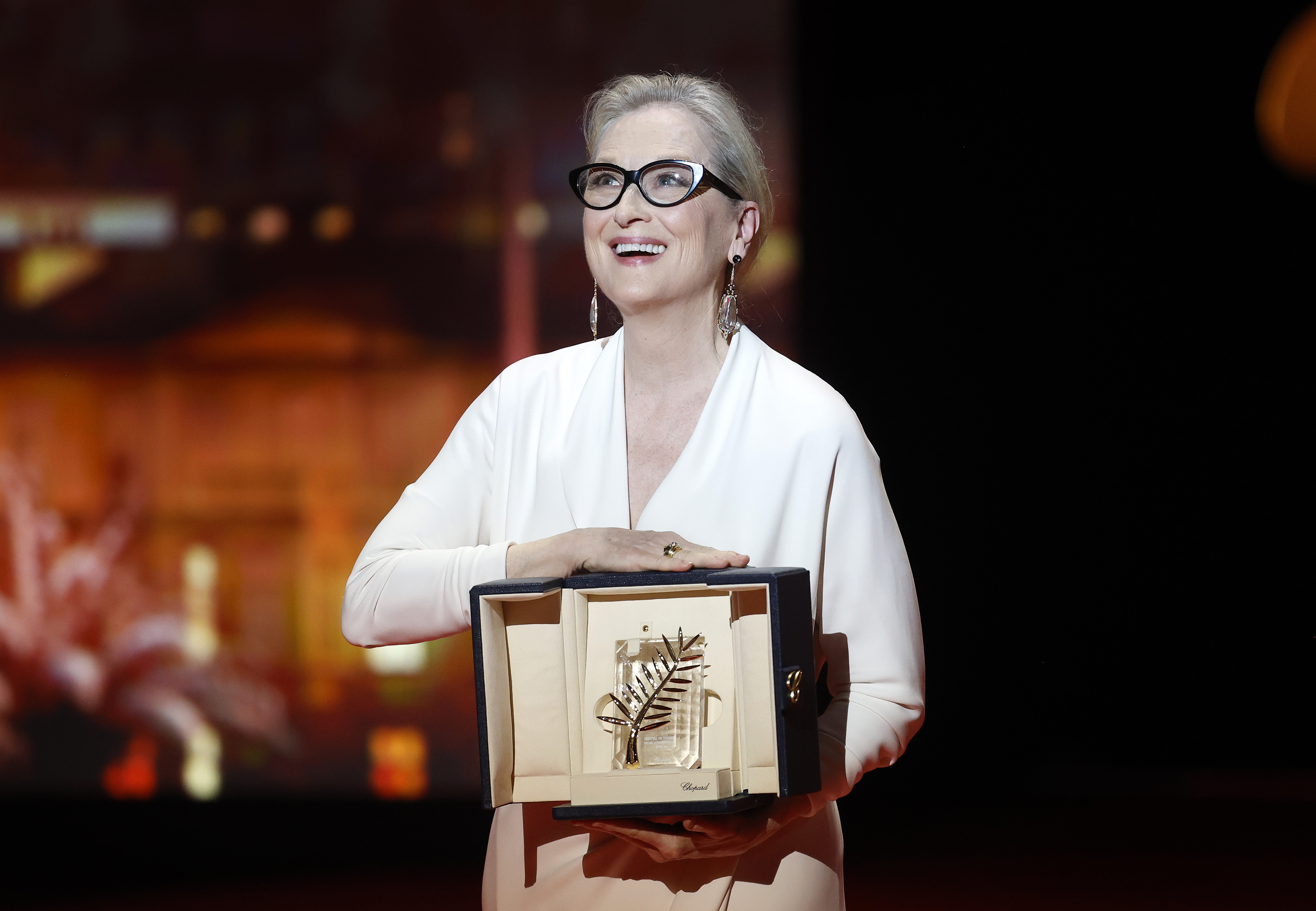 Meryl Streep tearfully accepts the Palme d'Or at Cannes