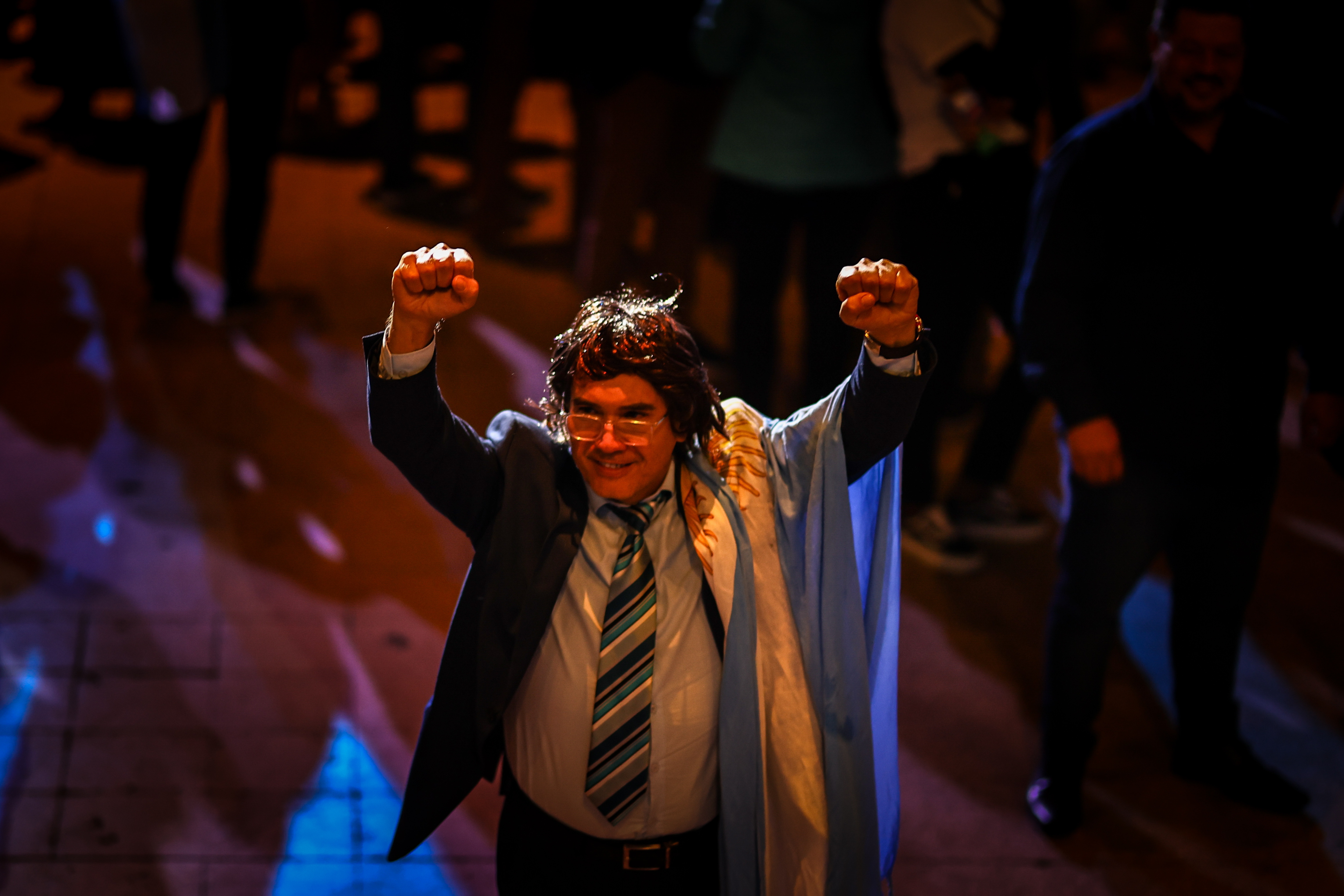 Argentina's president sings at stadium book launch