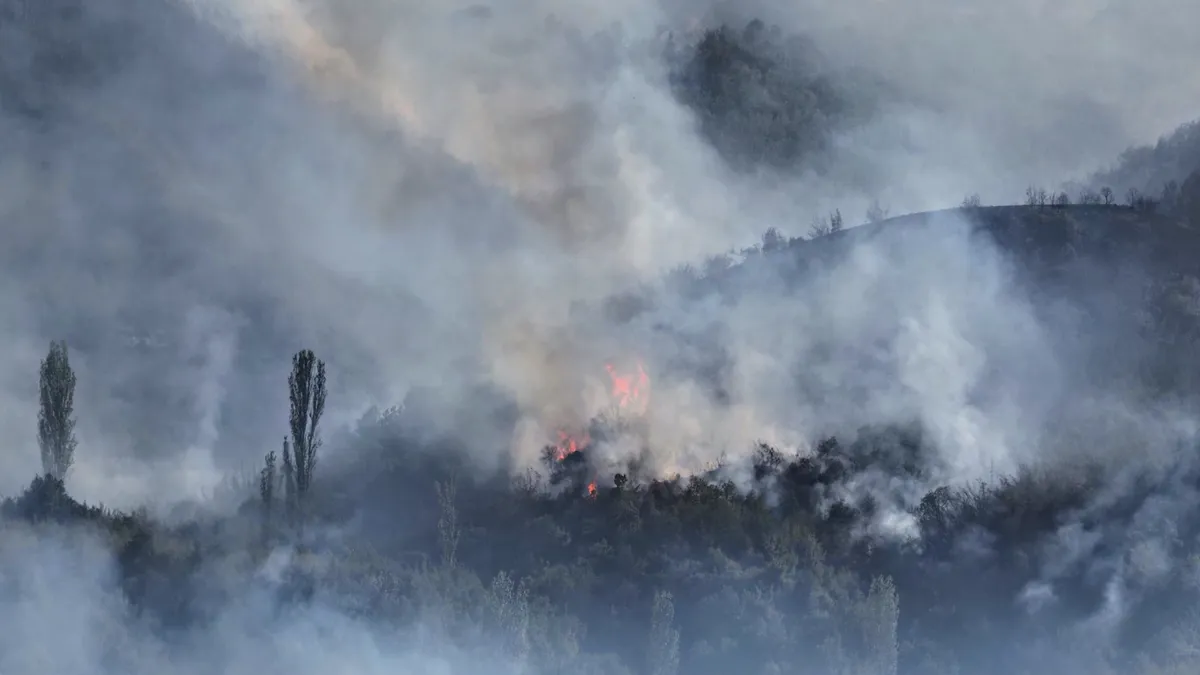 Two firefighters were injured in the fire at a waste processing plant near Bulgarian village of Tsaratsovo