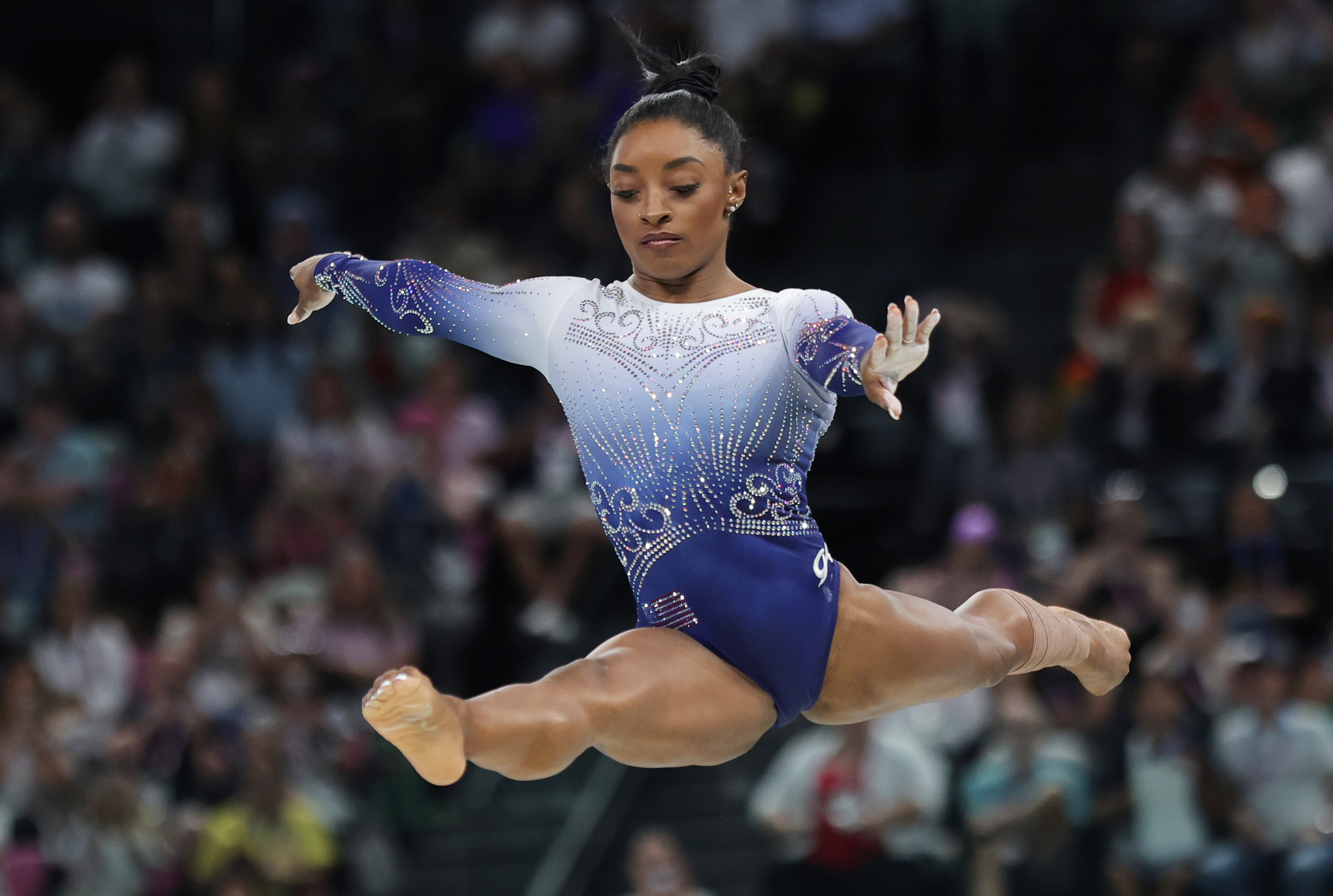 Italy's D'Amato wins Paris balance beam gold, Biles fifth after fall