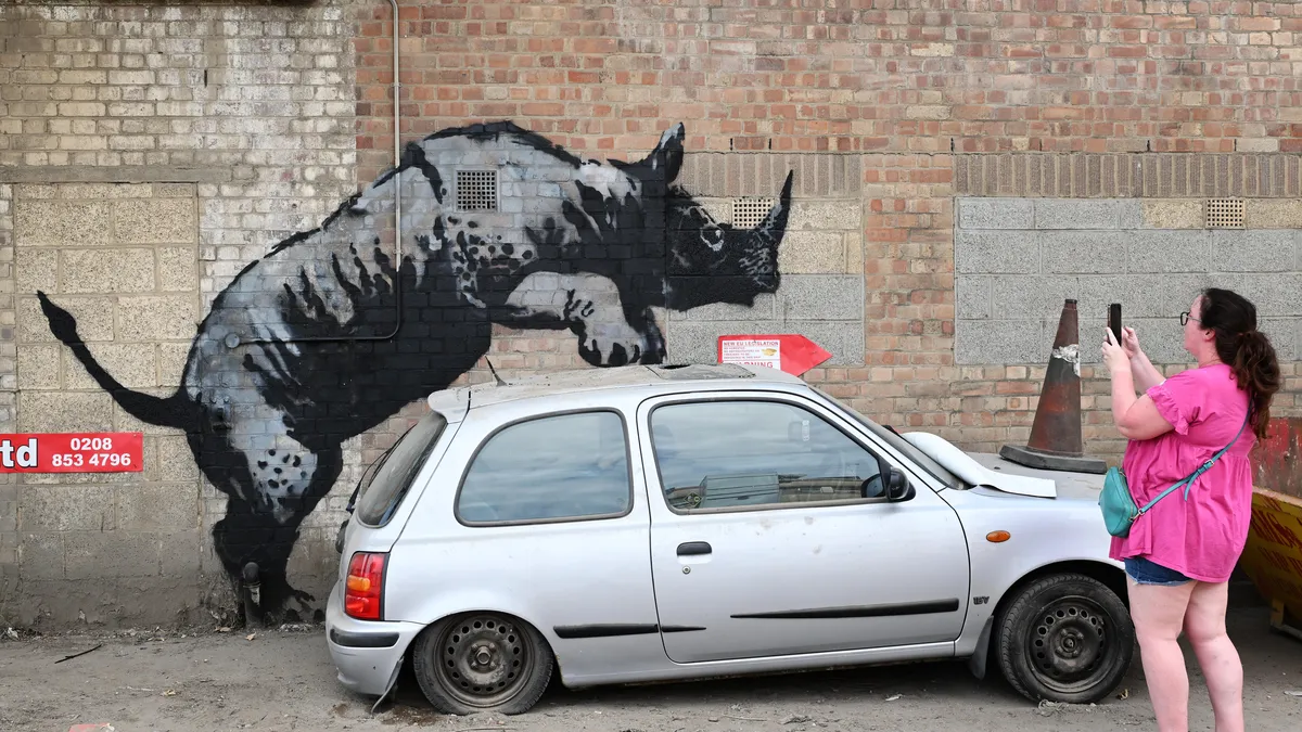 Banksy's eighth work in London has been desecrated