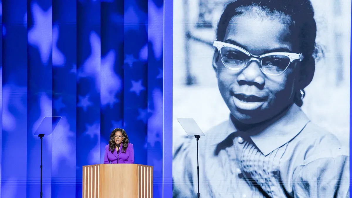 Oprah urged Americans to choose the truth in a surprise speech at the Democratic convention