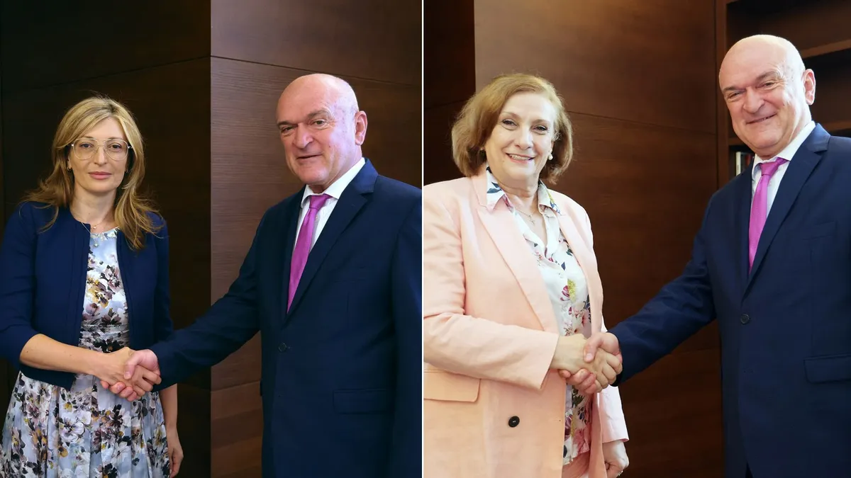 The nominees for European Commissioner Zaharieva, Mihailova and Petrova spoke with carateker PM Dimitar Glavchev