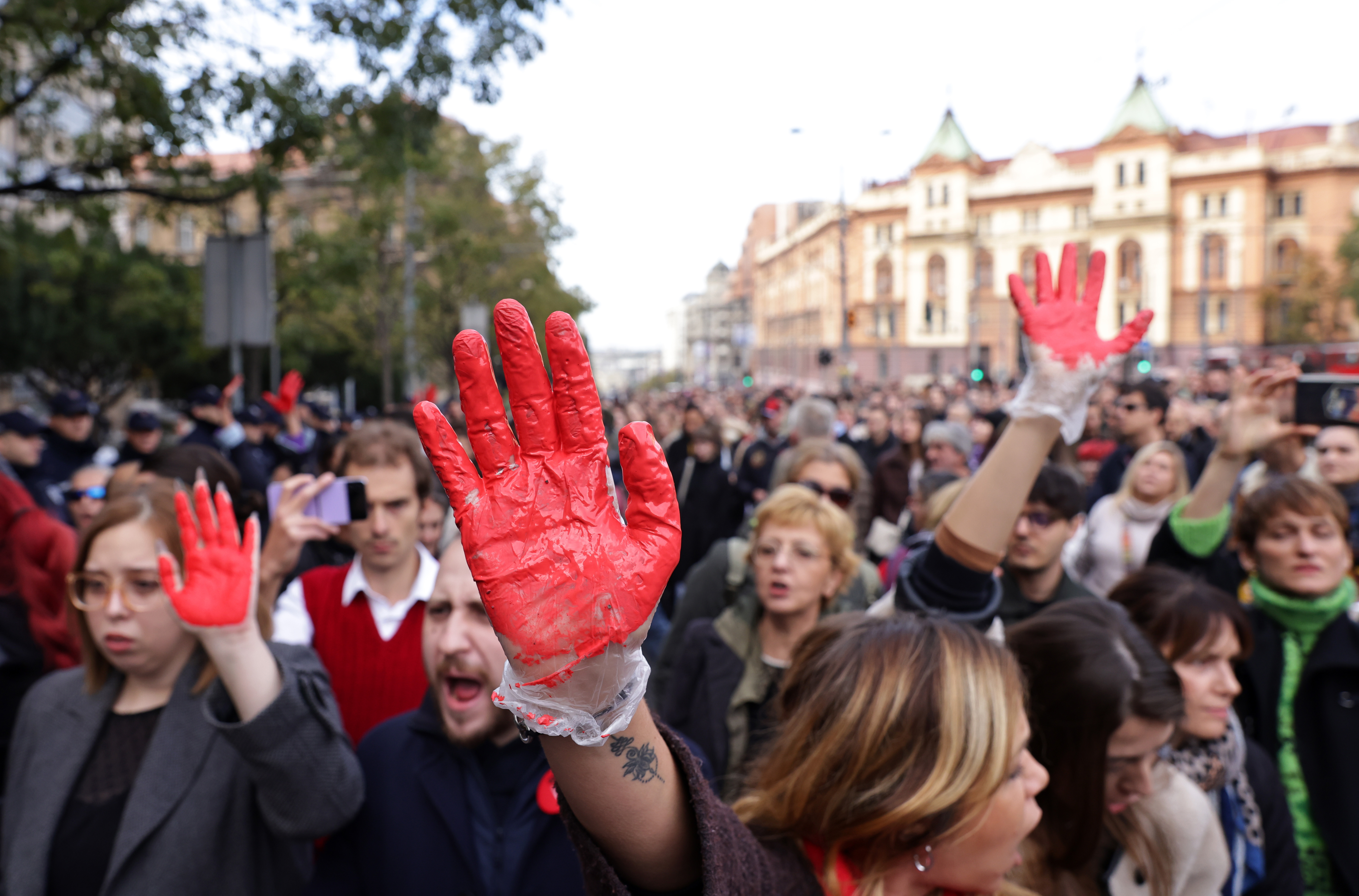 Anti-government protest in Belgrade after the tragedy at Novi Sad railway station