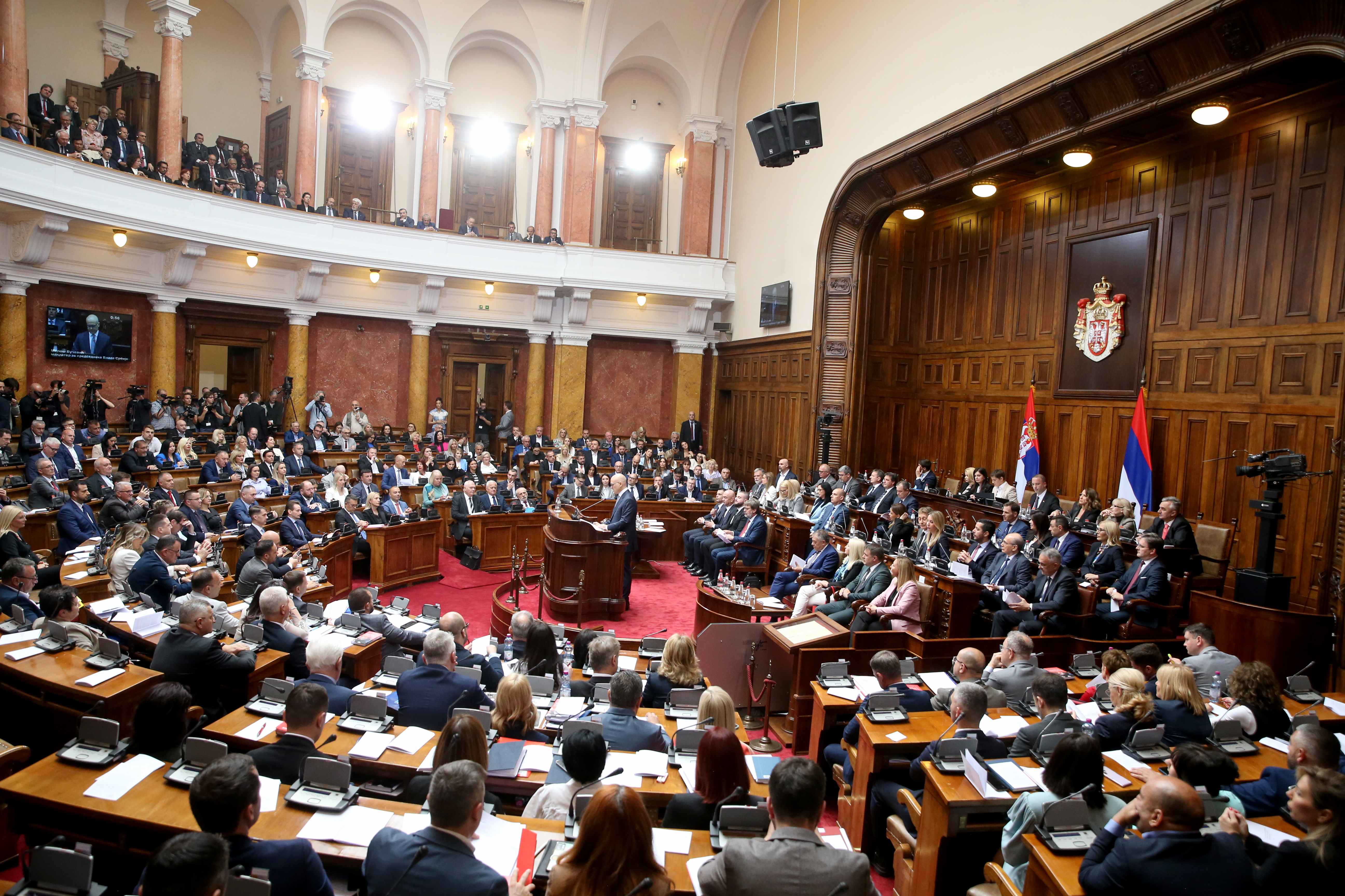 Physical clashes between ruling and opposition parties in Serbia's parliament