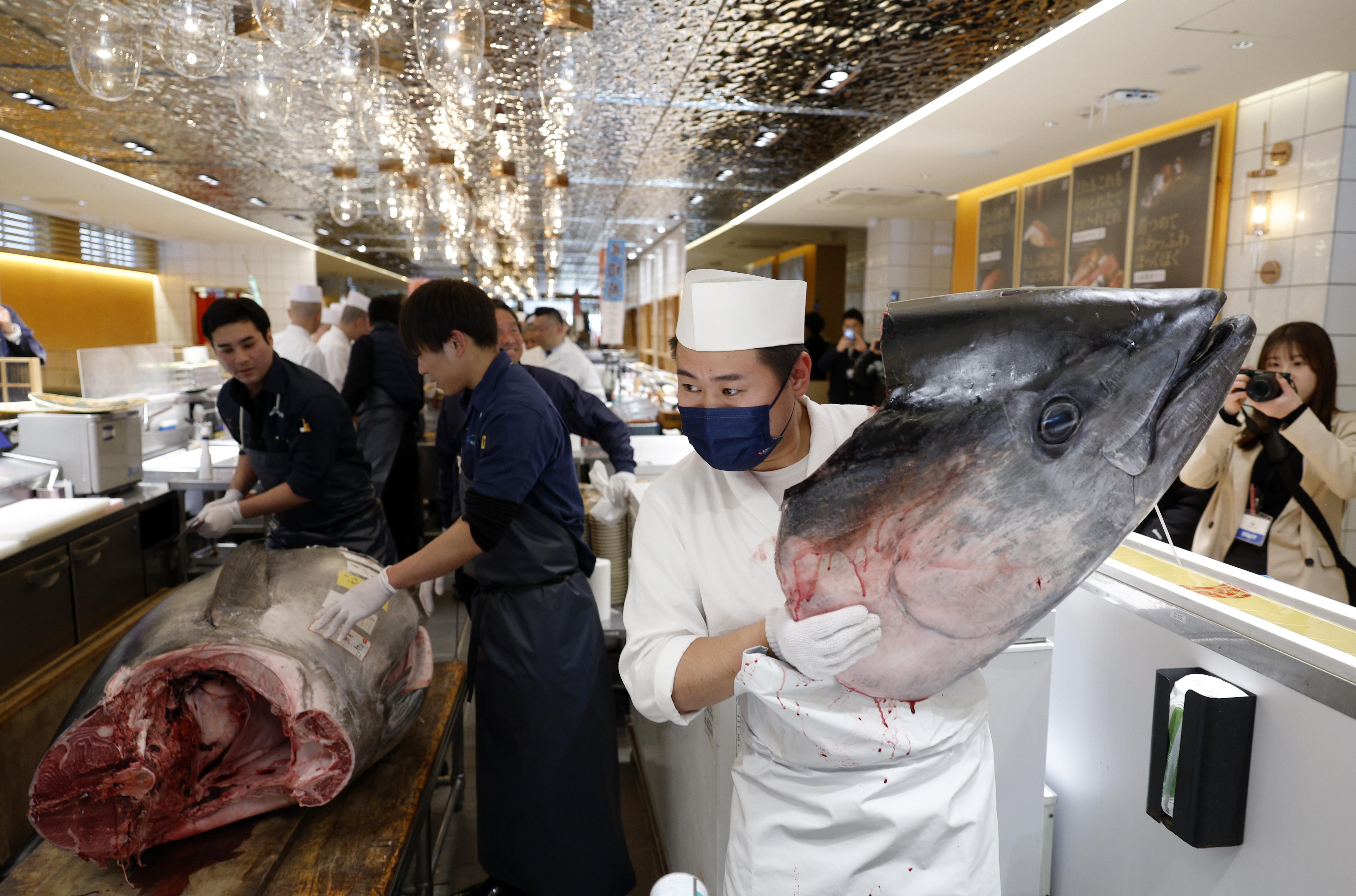 Bluefin tuna sold for almost 1.3 million euros at auction in Japan