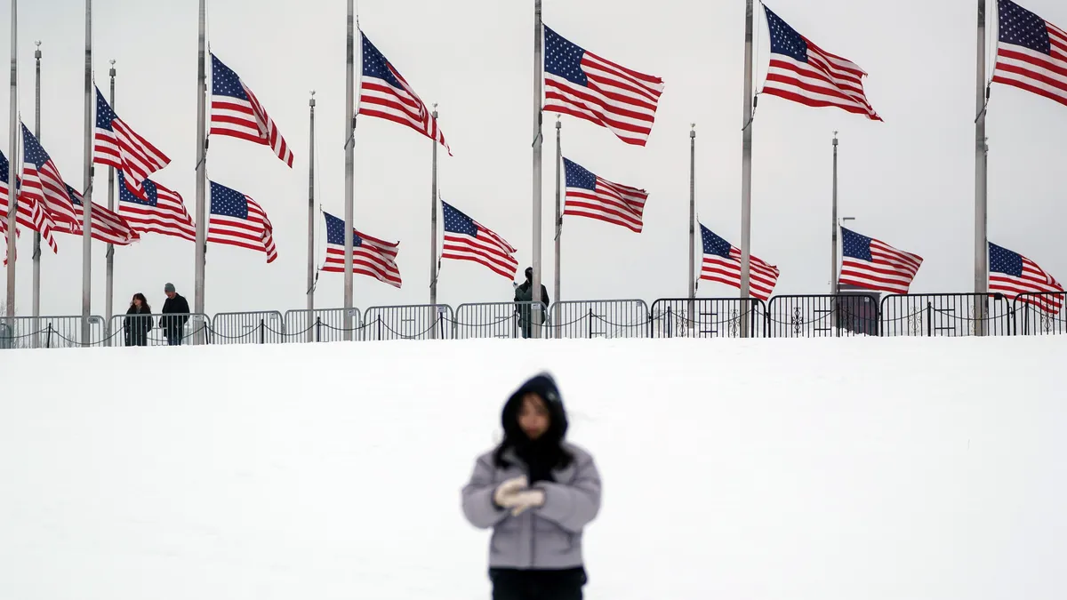 A winter storm covered the United States with snow and ice