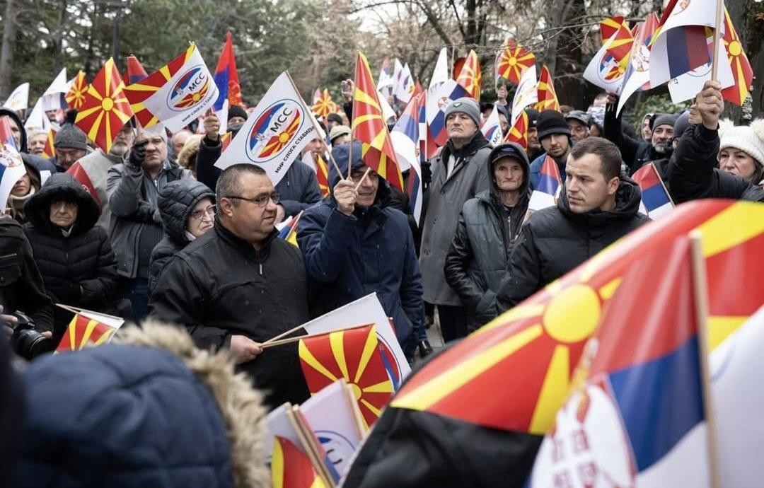 Vucic organised a rally in his support in Skopje