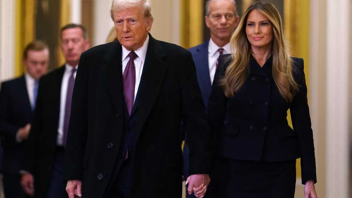 Donald and Melania Trump arrived for the church service before the inauguration